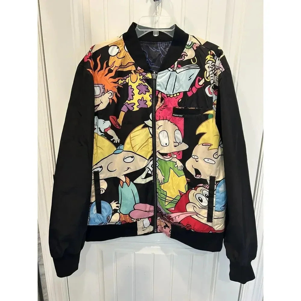 MEMBERS ONLY 90s NICKELODEON Cartoon Unisex Reversible Jacket XL